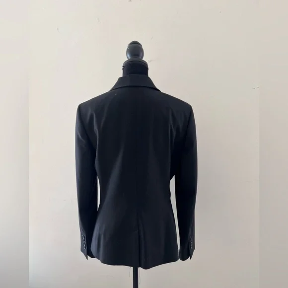 Casual Corner Black Blazer Stretch Wool Coat Size 10 - Picture 2 of 6